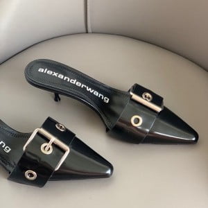 Alexander Wang Buckle Mules Calfskin Leather Spring/Summer 2020 Collection - Image 3