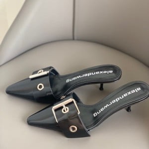 Alexander Wang Buckle Mules Calfskin Leather Spring/Summer 2020 Collection - Image 4