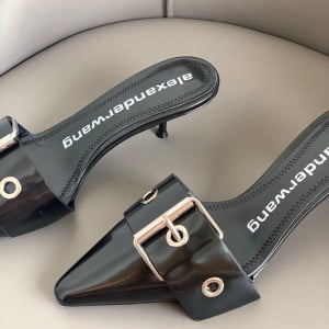 Alexander Wang Buckle Mules Calfskin Leather Spring/Summer 2020 Collection - Image 6