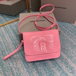 Balenciaga B. Shoulder Bag 18cm Crocodile Embossed Leather Spring/Summer 2021 Collection - Image 3