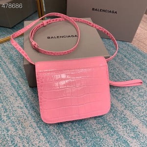 Balenciaga B. Shoulder Bag 18cm Crocodile Embossed Leather Spring/Summer 2021 Collection - Image 5