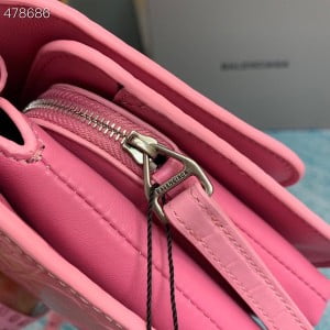 Balenciaga B. Shoulder Bag 18cm Crocodile Embossed Leather Spring/Summer 2021 Collection - Image 6
