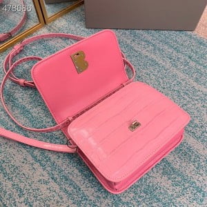 Balenciaga B. Shoulder Bag 18cm Crocodile Embossed Leather Spring/Summer 2021 Collection - Image 10