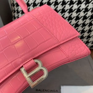 Balenciaga Hourglass Bag 24cm Croc Stamp Calfskin Leather Aged Silver Hardware Fall/Winter 2020 Collection - Image 4