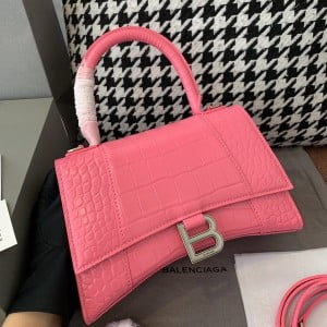 Balenciaga Hourglass Bag 24cm Croc Stamp Calfskin Leather Aged Silver Hardware Fall/Winter 2020 Collection - Image 7
