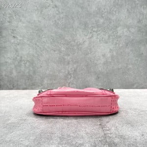 Balenciaga Le Cagole Mini Bag With Chain 20CM 92718 Croc Embossed Lambskin Leather Aged Silver Hardware Fall/Winter 2022 Collection - Image 6