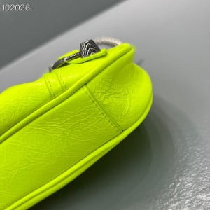 Balenciaga Le Cagole Mini Bag With Chain 20CM 92718 Croc Embossed Lambskin Leather Aged Silver Hardware Fall/Winter 2022 Collection - Image 7