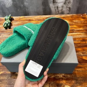Balenciaga Logo Furry Slides Unisex Shoes Fall/Winter 2022 Collection - Image 9