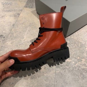 Balenciaga Strike Lace Up Boots Calfskin Leather Fall/Winter 2020 Collection - Image 4
