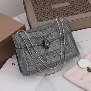 Bvlgari Serpenti Forever Crossbody Chain Bag 28cm Metallic Karung Skin Leather Spring/Summer 2022 Collection - Image 5