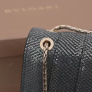 Bvlgari Serpenti Forever Crossbody Chain Bag 28cm Metallic Karung Skin Leather Spring/Summer 2022 Collection - Image 7
