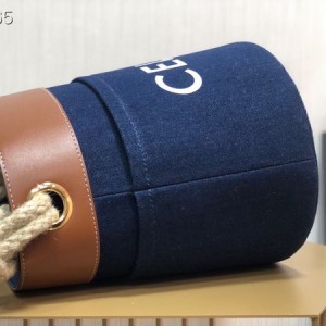 Celine Cabas Bucket Denim Bag 23cm Calfskin Leather Fall/Winter 2021 Collection - Image 4