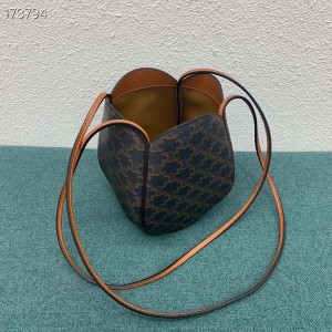 Celine Marlou Bucket Bag Triomphe Canvas/Calfskin Leather - Image 9