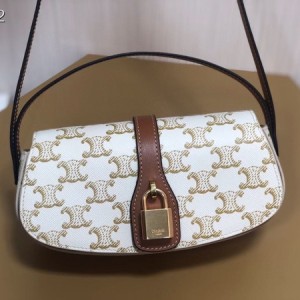 Celine Mini Tabou Clutch Bag on Strap 18cm Triomphe Calfskin Leather Spring/Summer 2022 Collection - Image 8