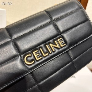 Celine Triomphe Matelasse Monochrome Shoulder Bag 24cm 111273 Calfskin Leather Fall/Winter 2022 Collection - Image 5
