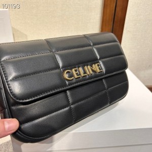 Celine Triomphe Matelasse Monochrome Shoulder Bag 24cm 111273 Calfskin Leather Fall/Winter 2022 Collection - Image 6