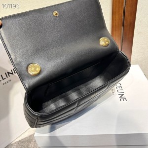 Celine Triomphe Matelasse Monochrome Shoulder Bag 24cm 111273 Calfskin Leather Fall/Winter 2022 Collection - Image 7