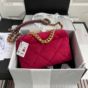 Chanel 19 Flap Bag Velvet/Sheepskin Leather Fall/Winter 2020 Collection - Image 6