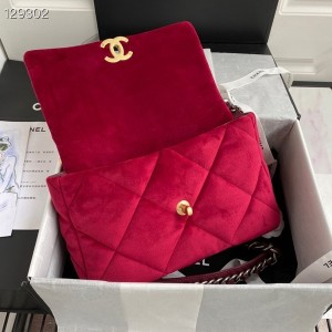 Chanel 19 Flap Bag Velvet/Sheepskin Leather Fall/Winter 2020 Collection - Image 8