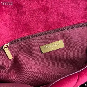 Chanel 19 Flap Bag Velvet/Sheepskin Leather Fall/Winter 2020 Collection - Image 9