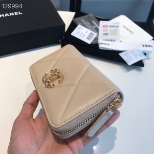 Chanel 19 Zippy Wallet 16cm Gold Hardware Goatskin Leather Fall/Winter 2020 Collection - Image 7
