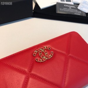 Chanel 19 Zippy Wallet Gold Hardware Lambskin Leather Fall/Winter 2020 Collection - Image 4