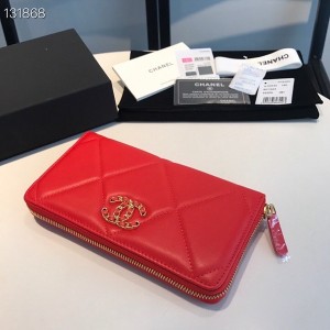 Chanel 19 Zippy Wallet Gold Hardware Lambskin Leather Fall/Winter 2020 Collection - Image 5