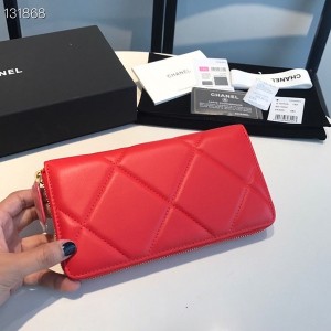 Chanel 19 Zippy Wallet Gold Hardware Lambskin Leather Fall/Winter 2020 Collection - Image 6