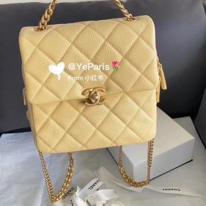 Chanel Backpack 20cm AS3108 Grained Calfskin Leather Gold Hardware Spring/Summer 2022 Collection - Image 10
