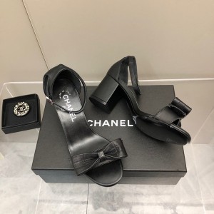 Chanel Bow Tie Sandals 6.5CM G38960 Lambskin Leather Spring/Summer 2022 Collection - Image 6