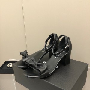 Chanel Bow Tie Sandals 6.5CM G38960 Lambskin Leather Spring/Summer 2022 Collection - Image 9