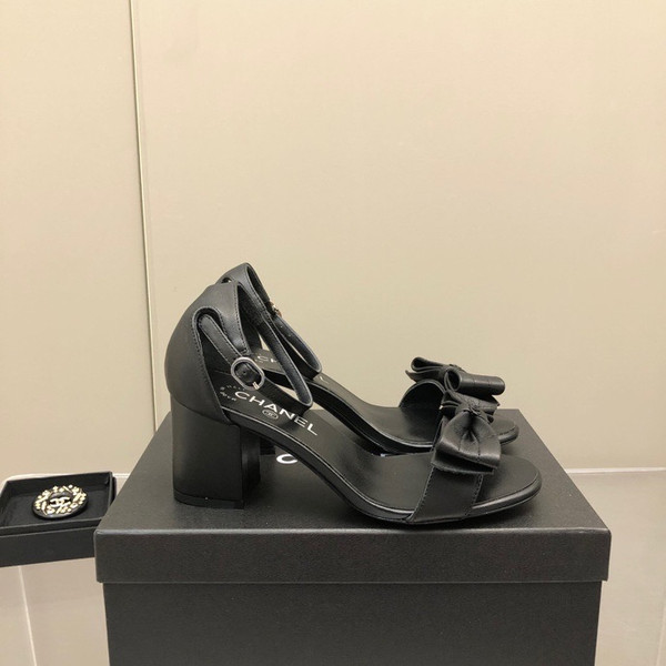 Chanel Bow Tie Sandals 6.5CM G38960 Lambskin Leather Spring/Summer 2022 Collection Size
