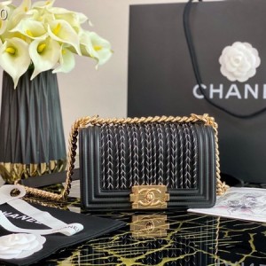 Chanel Braided LeBoy Bag 20cm Lambskin Leather Gold Hardware Spring/Summer 2020 Collection - Image 4