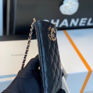 Chanel CC Logo Phone Holder Bag 18cm Gold Hardware Caviar Leather Fall/Winter 2020 Collection - Image 5