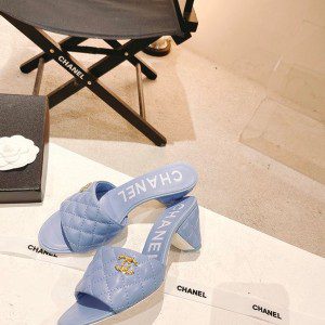 Chanel CC Logo Quilted Mules Sandals 6.5CM G38820 Lambskin Leather Spring/Summer 2022 Collection - Image 3