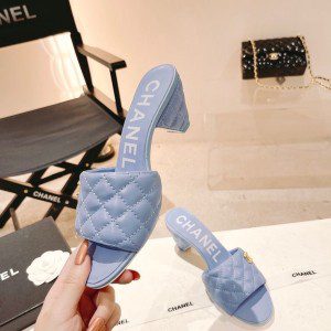 Chanel CC Logo Quilted Mules Sandals 6.5CM G38820 Lambskin Leather Spring/Summer 2022 Collection - Image 5