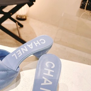 Chanel CC Logo Quilted Mules Sandals 6.5CM G38820 Lambskin Leather Spring/Summer 2022 Collection - Image 8
