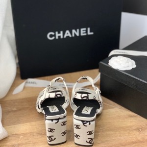 Chanel CC Printed 8.5CM Pump Sandals G38969 Lambskin Leather Spring/Summer 2022 Collection - Image 4