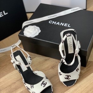 Chanel CC Printed 8.5CM Pump Sandals G38969 Lambskin Leather Spring/Summer 2022 Collection - Image 5