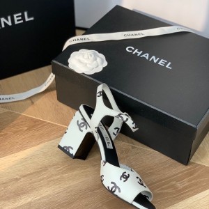 Chanel CC Printed 8.5CM Pump Sandals G38969 Lambskin Leather Spring/Summer 2022 Collection - Image 7