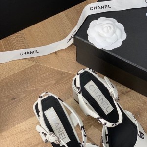 Chanel CC Printed 8.5CM Pump Sandals G38969 Lambskin Leather Spring/Summer 2022 Collection - Image 9