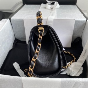 Chanel CC Wrapped Handle Bag 20cm AS2477 Lambskin Leather Gold Hardware Spring/Summer 2021 Collection - Image 3