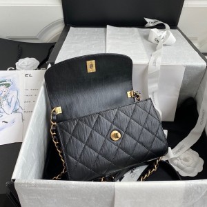 Chanel CC Wrapped Handle Bag 20cm AS2477 Lambskin Leather Gold Hardware Spring/Summer 2021 Collection - Image 7
