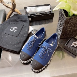 Chanel Canvas Lace Up Espadrilles Flats Lambskin Leather Spring/Summer 2021 Collection - Image 8