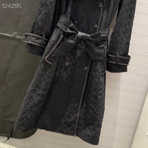 Chanel Chain Embroidered Double Breasted Trench Coat Fall/Winter 2020 Collection - Image 5