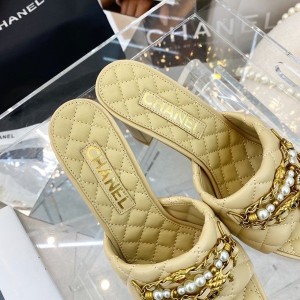 Chanel Charm Pearl Embellished Pump Sandals Lambskin Leather Spring/Summer 2022 Collection - Image 3