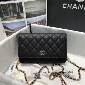 Chanel Charm WOC Bag 10cm AS81163 Gold Hardware Grained Calfskin Leather Spring/Summer 2022 Collection - Image 8