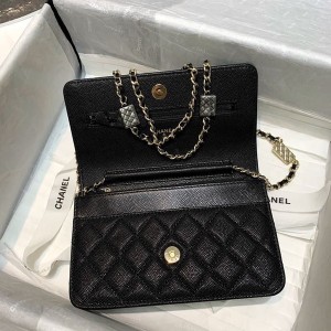 Chanel Charm WOC Bag 10cm AS81163 Gold Hardware Grained Calfskin Leather Spring/Summer 2022 Collection - Image 9