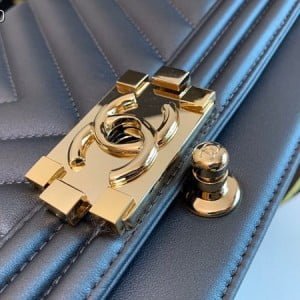 Chanel Chevron LeBoy Bag 25cm Lambskin Leather Shiny Gold Hardware Spring/Summer 2020 Collection - Image 5