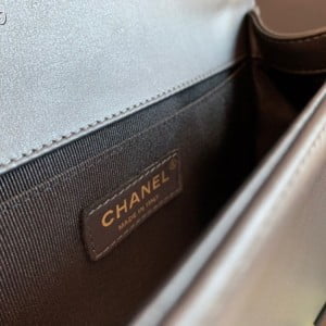 Chanel Chevron LeBoy Bag 25cm Lambskin Leather Shiny Gold Hardware Spring/Summer 2020 Collection - Image 8